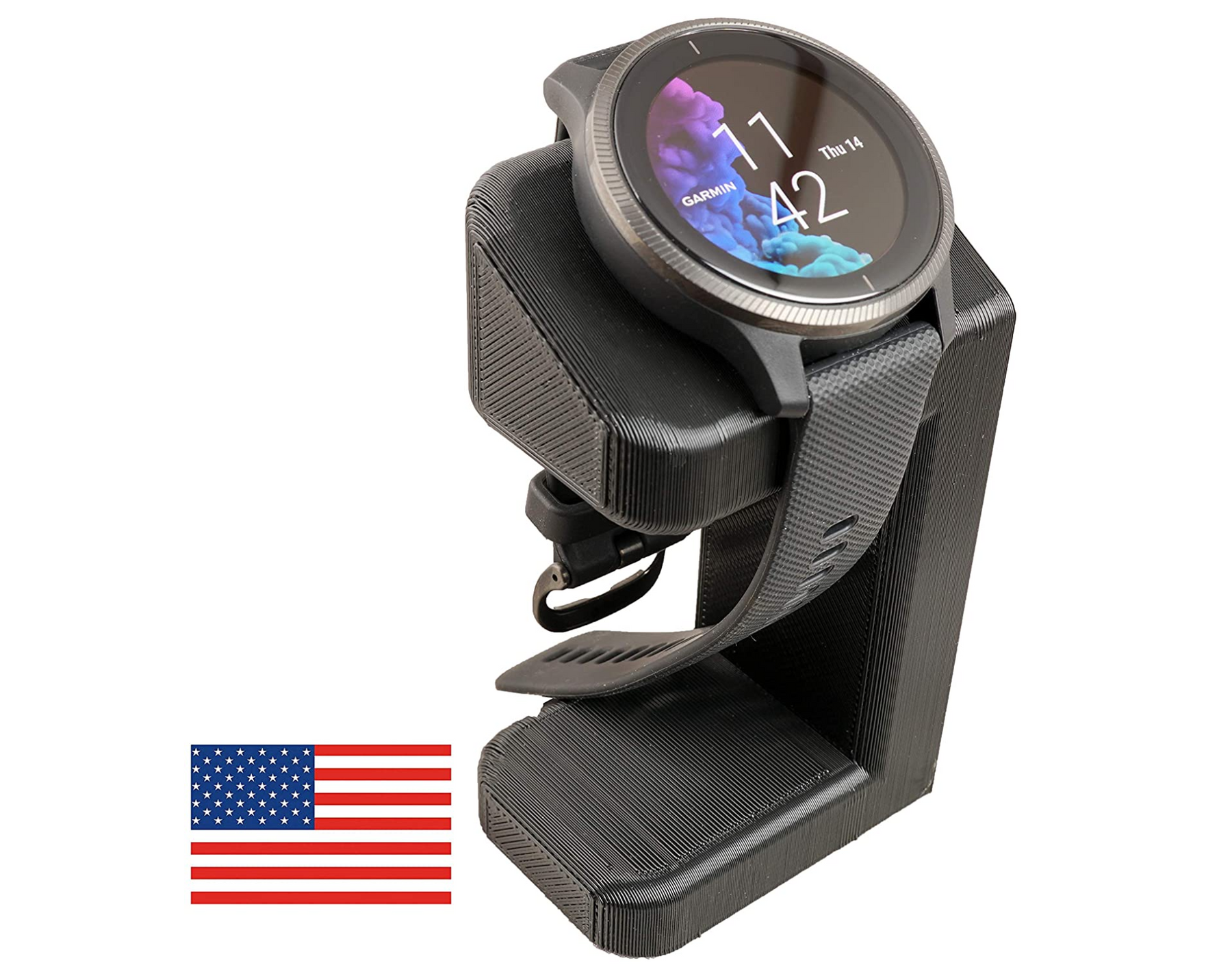 Artifex Design Stand Configured for Garmin Venu, Charging Stand (Black) - Artifex Design 3D