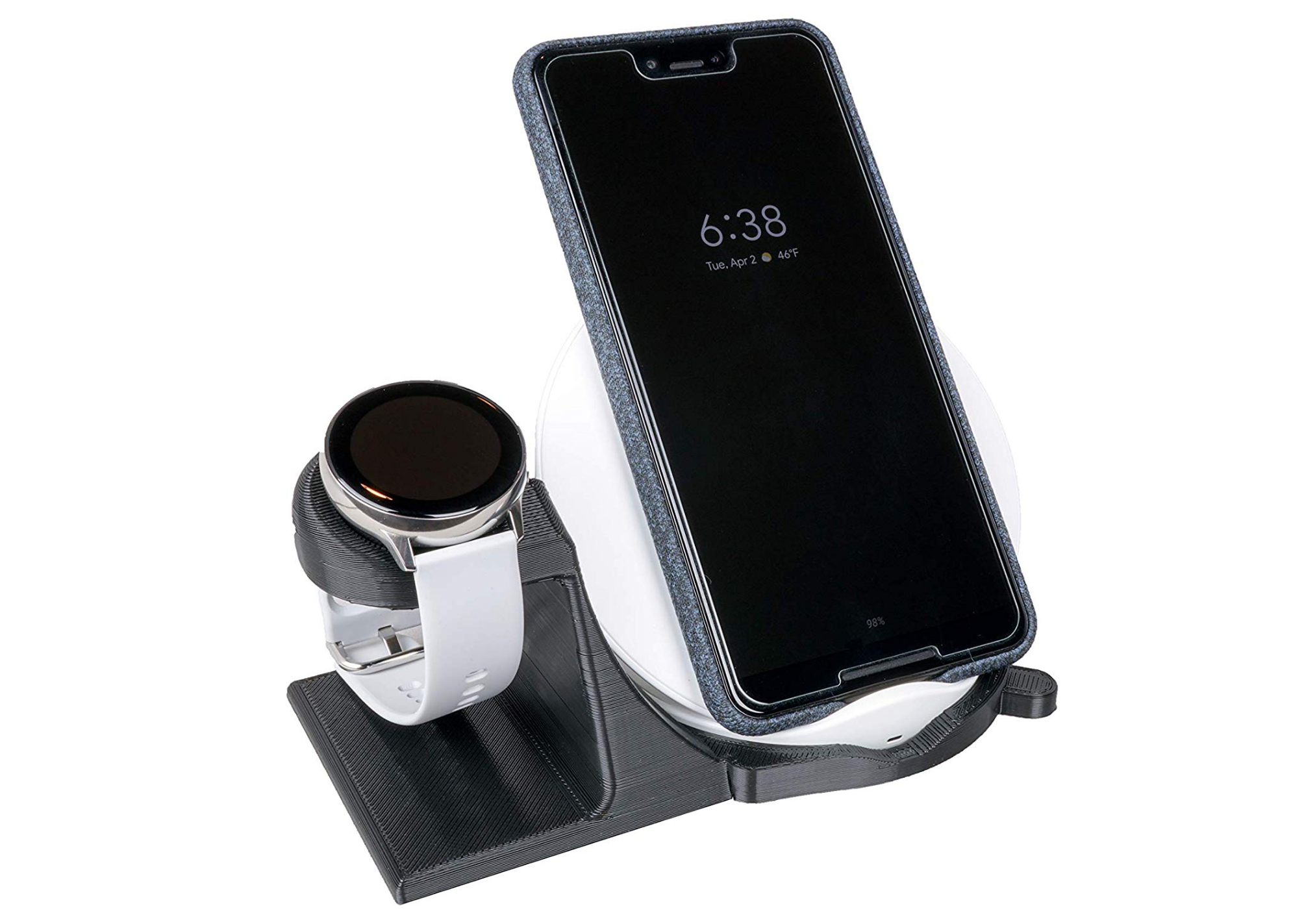 Artifex Design Stand Configured for Samsung Galaxy Watch 3 and Active Smartwatch Charging Stand, Wireless Combo - Artifex Design 3D