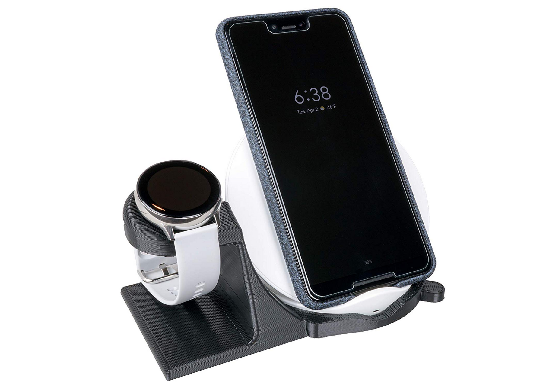Artifex Design Stand Configured for Samsung Galaxy Watch 3 and Active Smartwatch Charging Stand, Wireless Combo - Artifex Design 3D