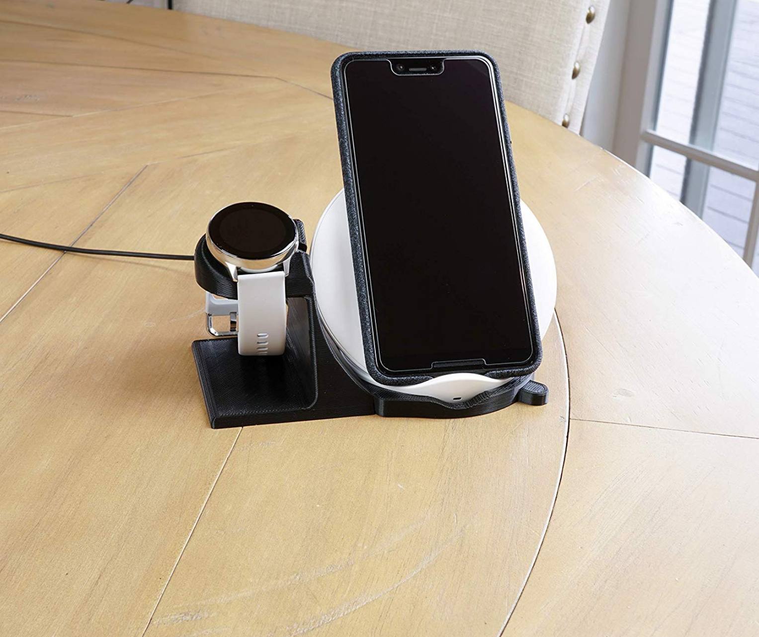 Artifex Design Stand Configured for Samsung Galaxy Watch 3 and Active Smartwatch Charging Stand, Wireless Combo - Artifex Design 3D