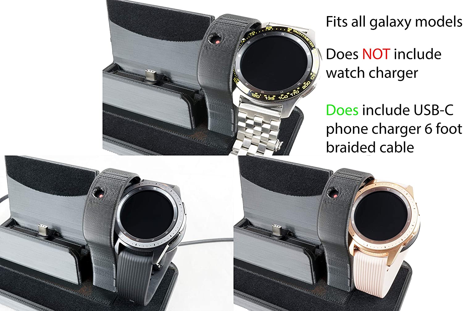 Artifex Stand for Samsung Galaxy Watch 42 and 46mm, Gear S3, Gear Sport Deluxe Combo - Artifex Design 3D
