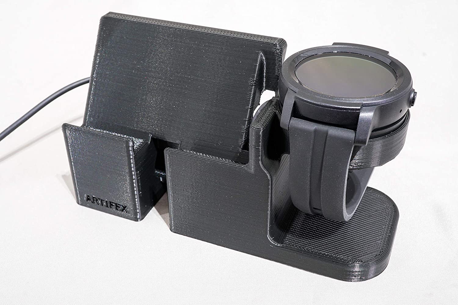 Artifex Design Stand Configured for TicWatch E2 / S2 Smartwatch Combo - Artifex Design 3D