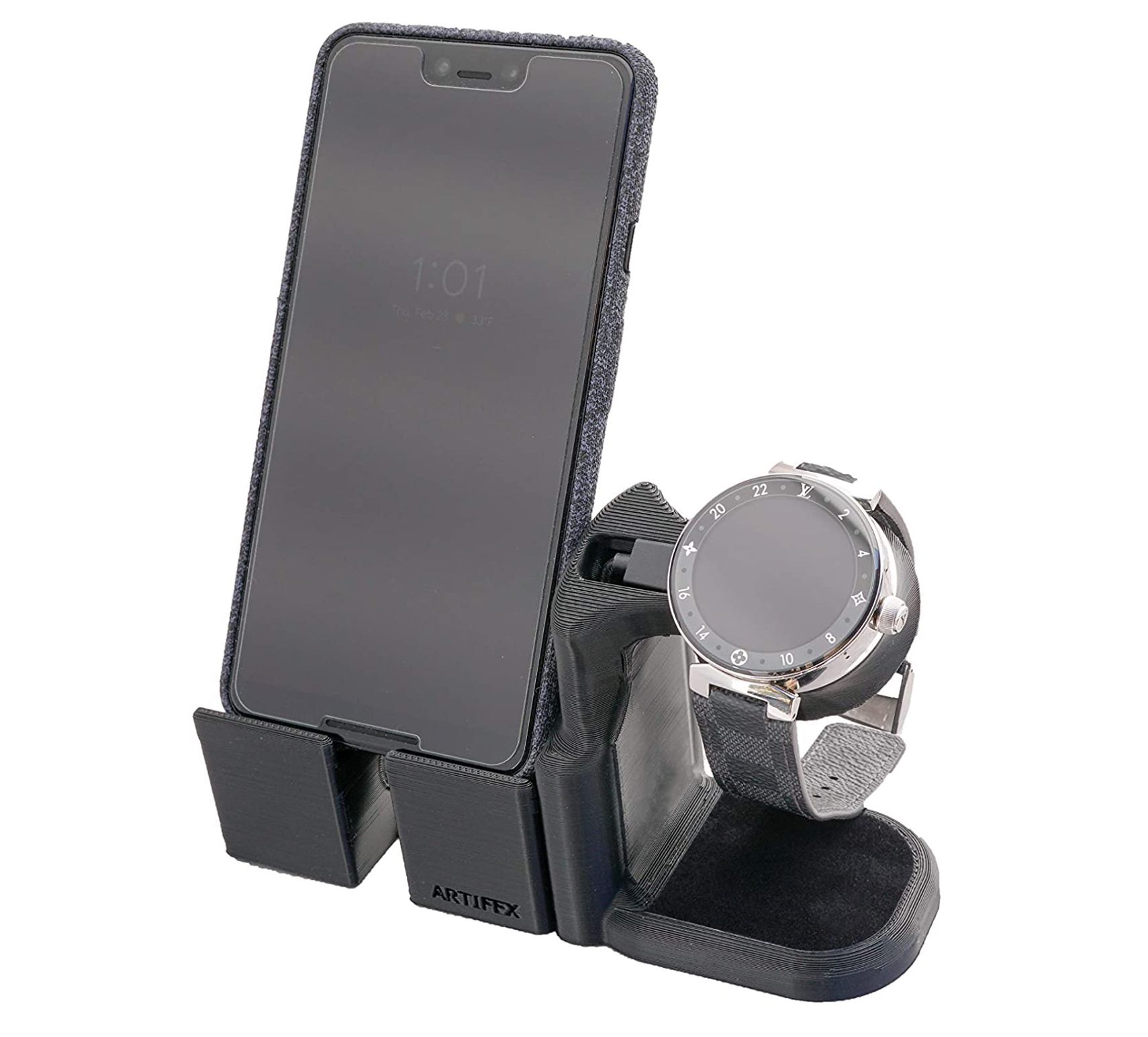 Louis Vuitton Tambour 1 and 2 Smartwatch Charging Stand (Phone Combo)