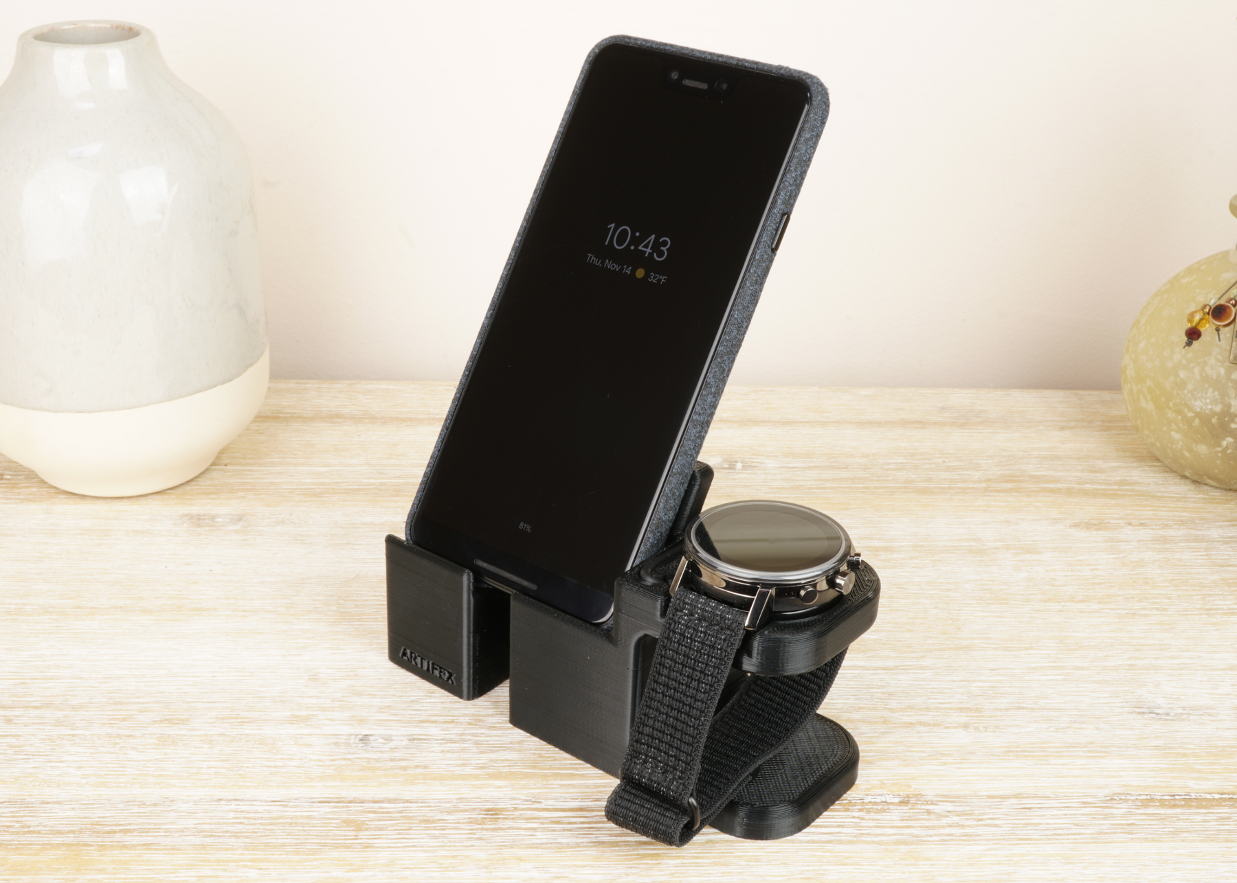 Artifex Design Stand Configured for Movado 2.0 Smartwatch Charging Stand Combo (Will not fit Gen 1) - Artifex Design 3D